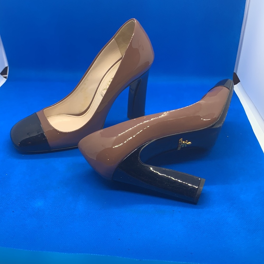 🔥 👠 PRADA Brown black‎ iconic heels 34 - Picture 7 of 12